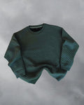 Crewneck barbati  Verde Textură Quilted Vintage Streetwear