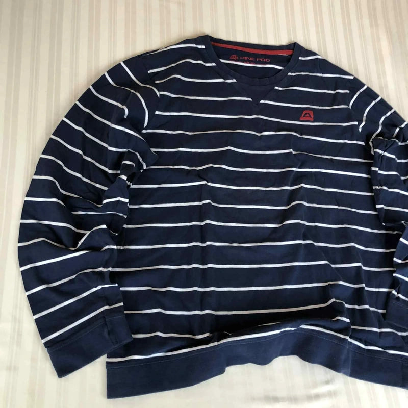 Crewneck B Alpine Pro bleumarin dungă albă logo roșu XXL