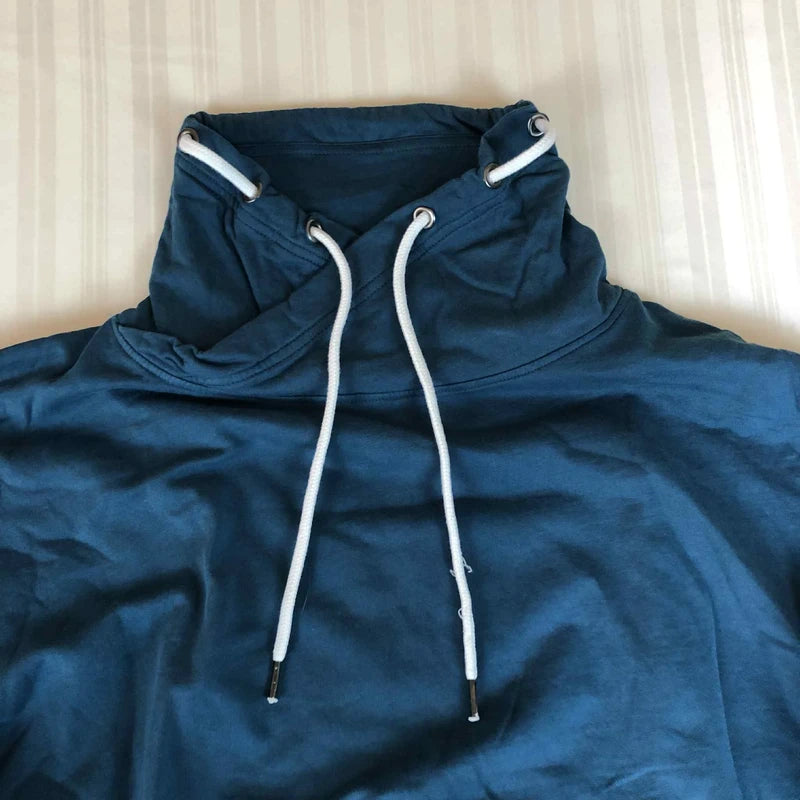 Hanorac BPC bleumarin guler înalt cu șnur alb XL