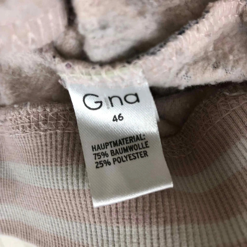 Hanorac Gina  2XL beige floral cu manșete dungă