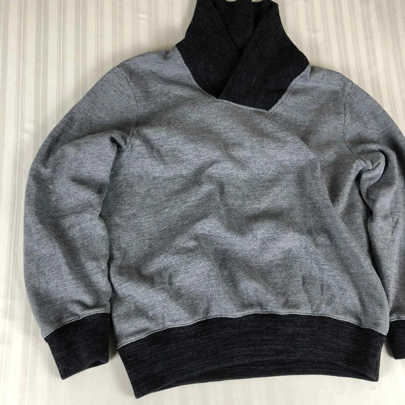 Hanorac B H&M gri-negru colorblock cu guler înalt