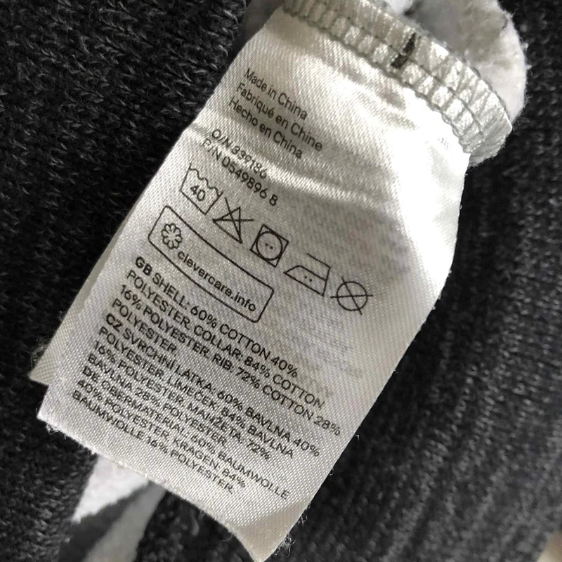 Hanorac B H&M gri-negru colorblock cu guler înalt