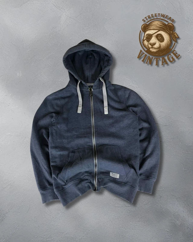 Hanorac B McNeal bleumarin cu fermoar – casual premium vintage XS-S