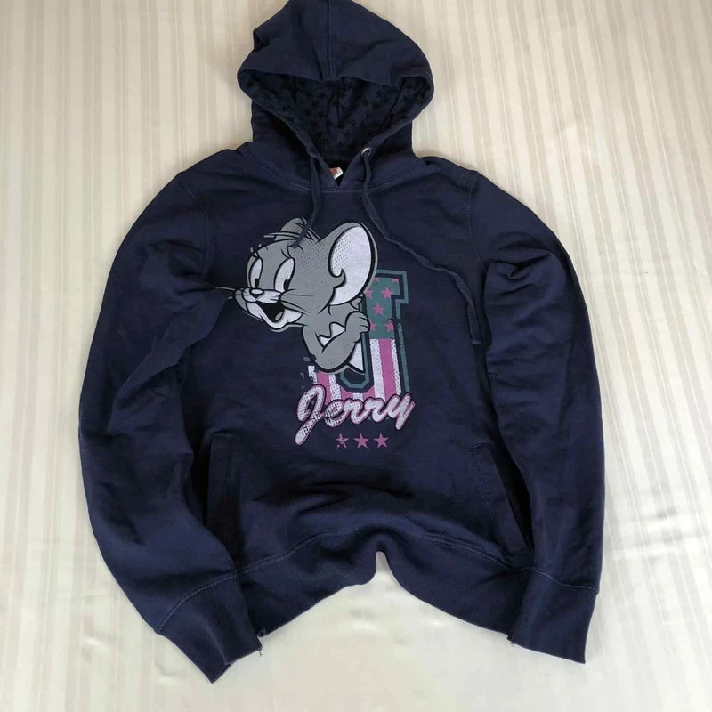 Hanorac Tom and Jerry bleumarin cropped – cartoon vintage Y2K cute S-M