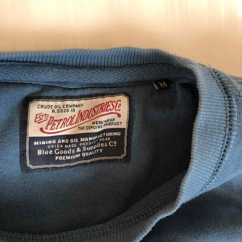Crewneck B Petrol Industries albastru Blue Denim – workwear vintage California S
