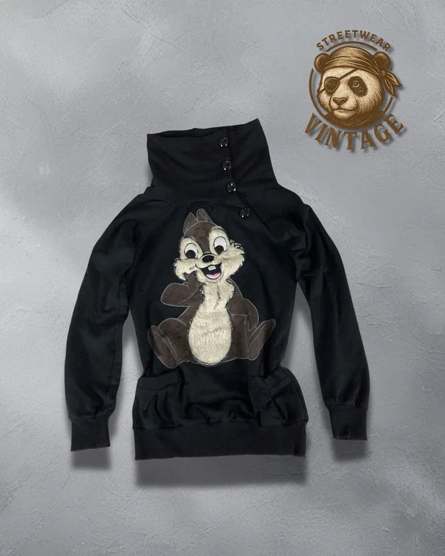 Hanorac F Berila negru Chip and Dale – Disney vintage Y2K cute S