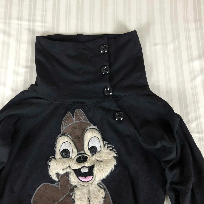 Hanorac F Berila negru Chip and Dale – Disney vintage Y2K cute S