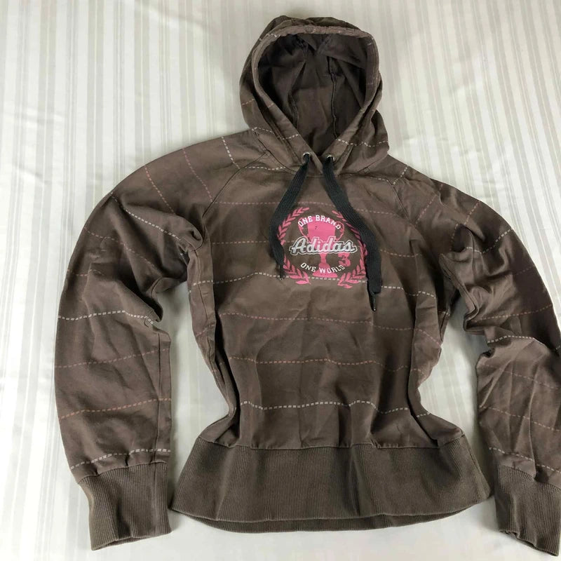 Hanorac Adidas Striped Olive Taupe - Pink Patch Logo S