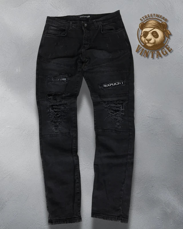 Jeans negri ripped Explicit  W32 Slim Fit
