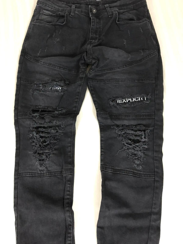 Jeans negri ripped Explicit  W32 Slim Fit