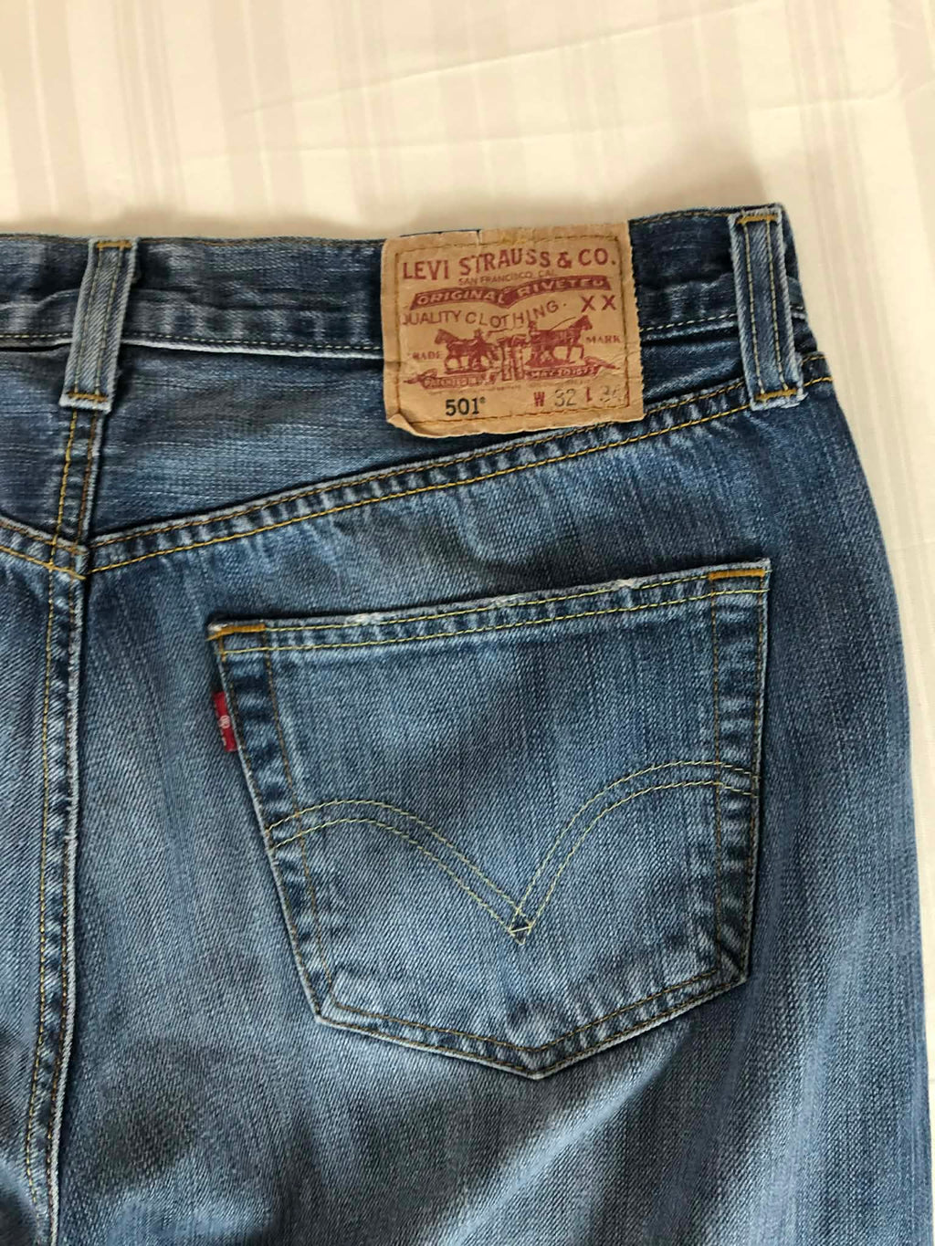 Blugi Levis 501 W32 Button fly   Straight-baggy