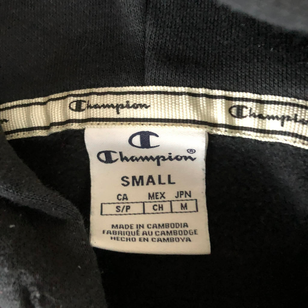 Hanorac F Champion Cropped Black - Baggy Logo Hood S