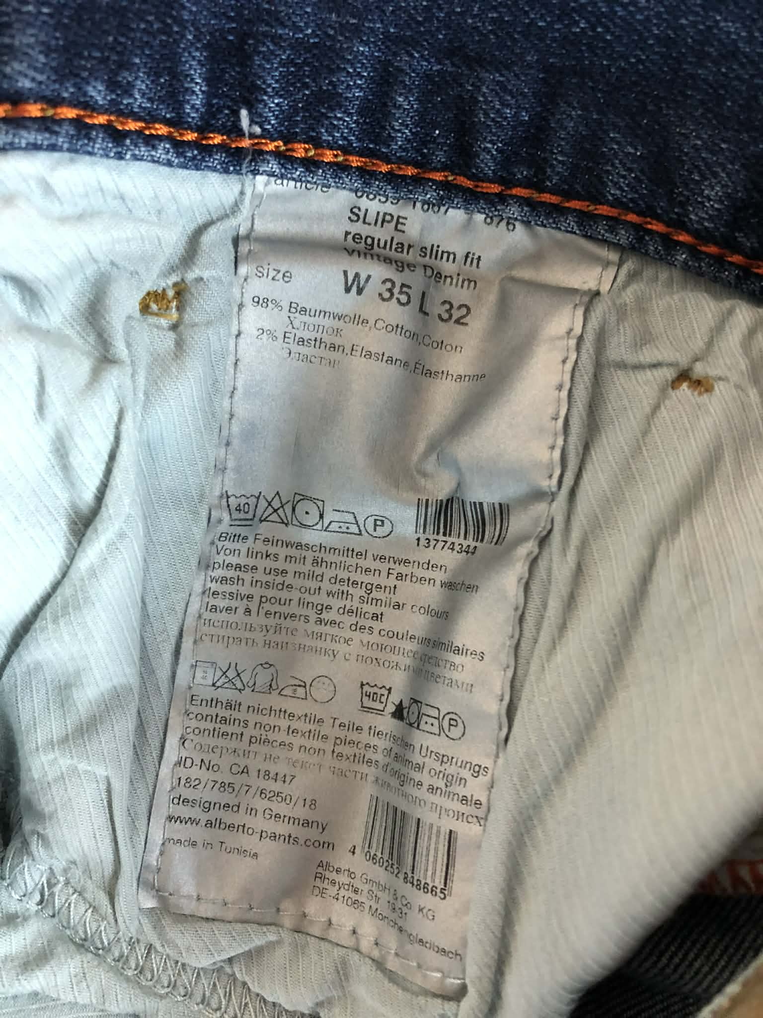 Blugi Regular Slim Fit Alberto HandMade crafted  W35
