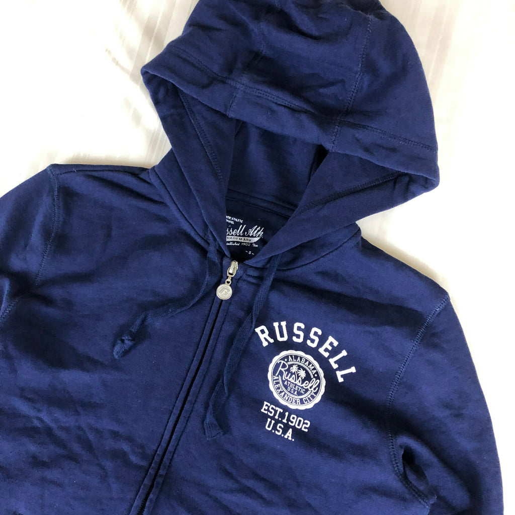 Hanorac F Russell Athletic Cropped Navy - EST 1902 USA S