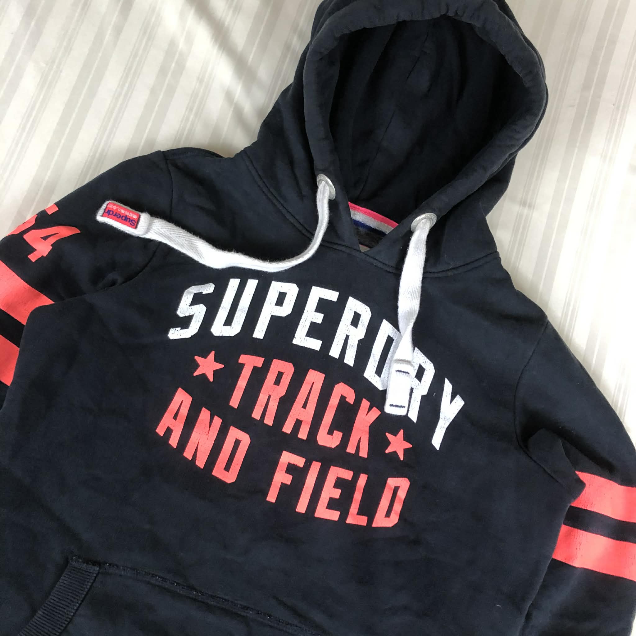 Hanorac  Superdry Track and Field Navy - Varsity Stripes Red S