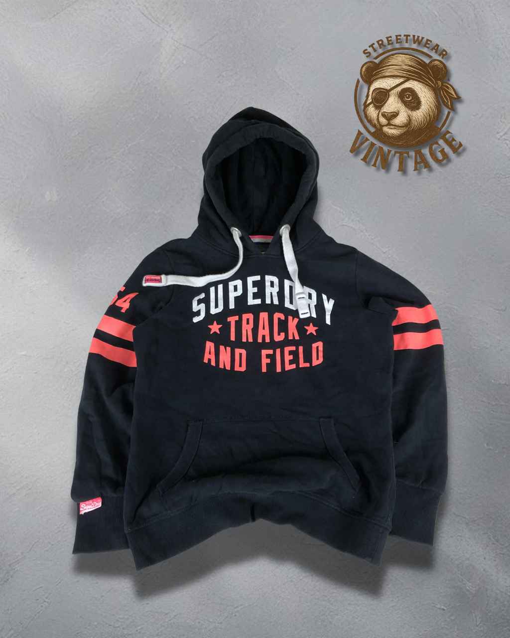 Hanorac  Superdry Track and Field Navy - Varsity Stripes Red S