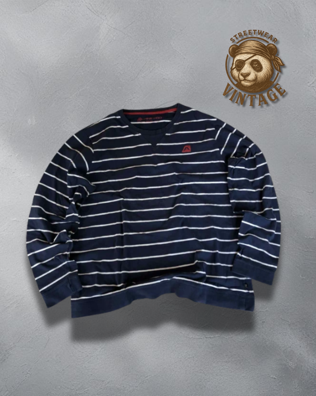 Crewneck B Alpine Pro bleumarin dungă albă logo roșu XXL